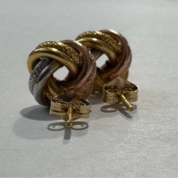 Blue Nike Tri-Color Love Knot Earrings - Picture 4 of 6